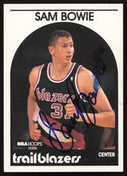 Sam Bowie Autographed 1989-90 Hoops Card #111 Portland Trail Blazers (Smudged) SKU #258941