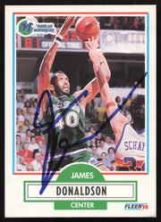 James Donaldson Autographed 1990-91 Fleer Card #41 Dallas Mavericks SKU #258945