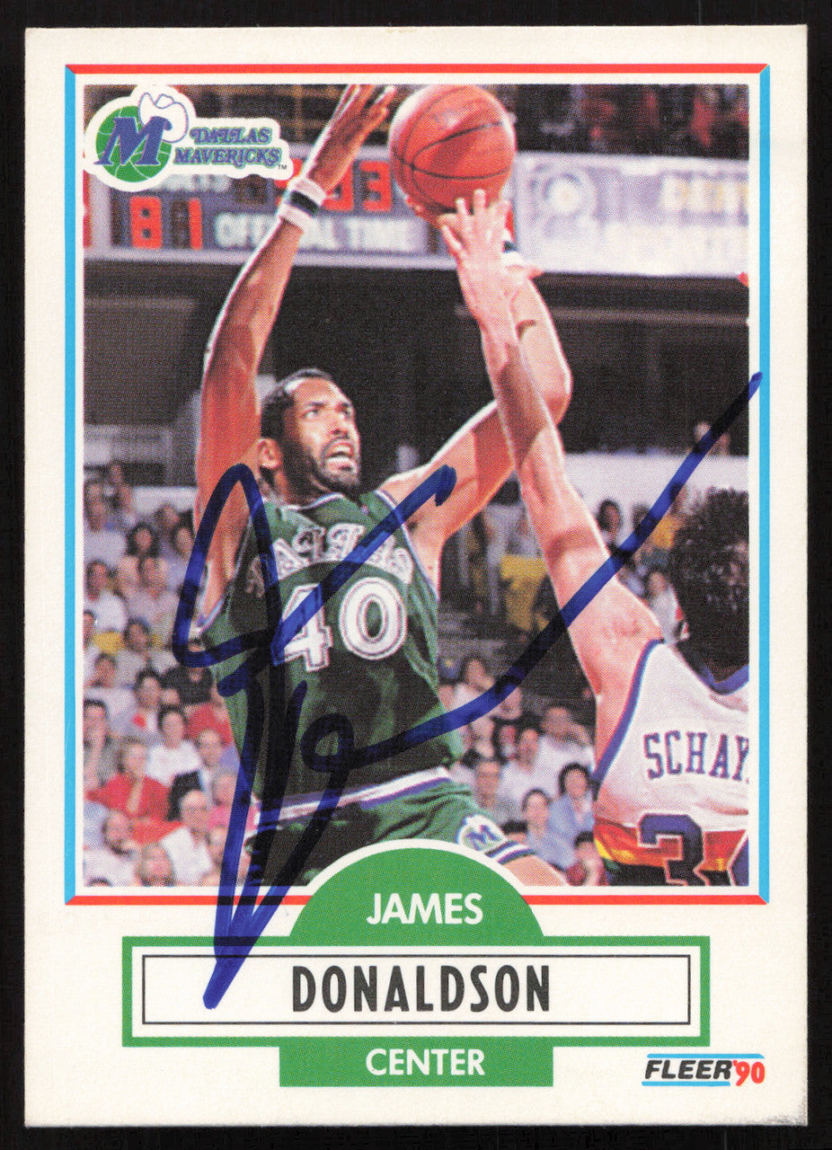 James Donaldson Autographed 1990-91 Fleer Card #41 Dallas Mavericks SKU #258945