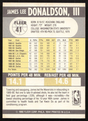 James Donaldson Autographed 1990-91 Fleer Card #41 Dallas Mavericks SKU #258945