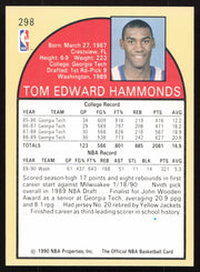 Tom Hammonds Autographed 1990-91 Hoops Card #298 Washington Bullets SKU #258948