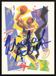 Michael Adams Autographed 1990-91 Hoops Card #361 Denver Nuggets SKU #258949