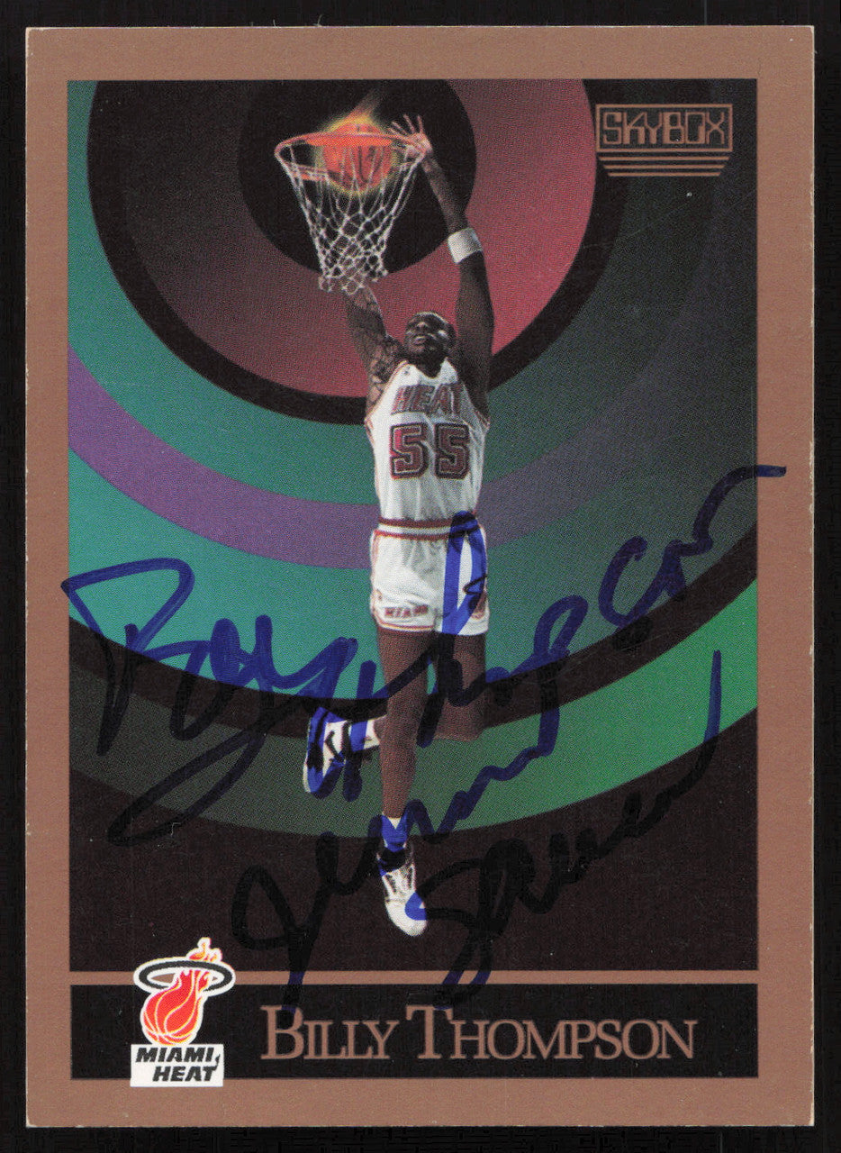 Billy Thompson Autographed 1990-91 Skybox Card #154 Miami Heat SKU #258950