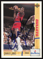 Charles Jones Autographed 1991-92 Upper Deck Card #328 Washington Bullets SKU #258955