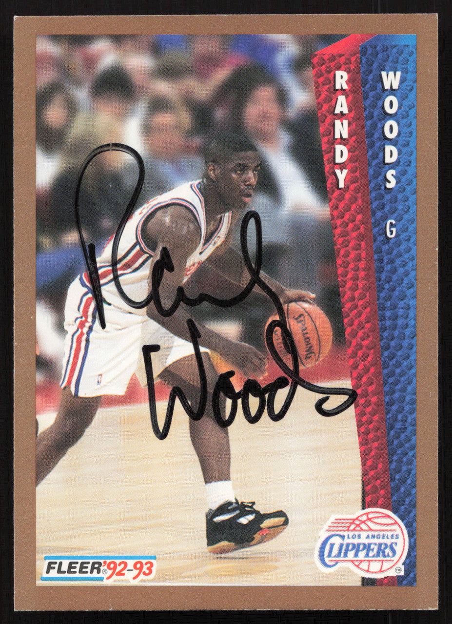 Randy Woods Autographed 1992-93 Fleer Card #361 Los Angeles Clippers SKU #258959