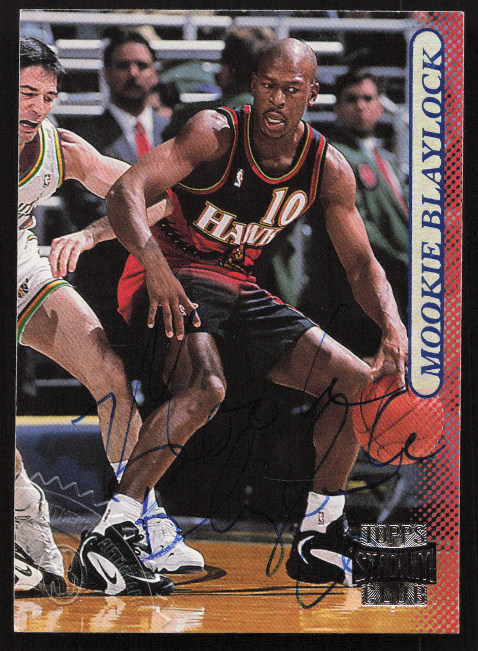 Mookie Blaylock Autographed 1996-97 Stadium Club Card #58 Atlanta Hawks SKU #258970