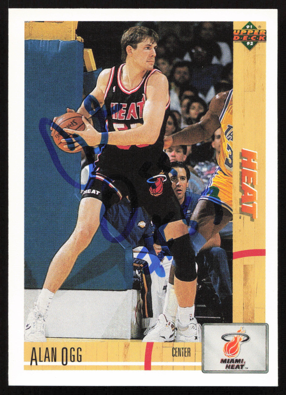 Alan Ogg Autographed 1991-92 Upper Deck Card #198 Miami Heat SKU #259006