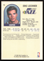 Eric Leckner Autographed 1989-90 Hoops Rookie Card #12 Utah Jazz SKU #259013