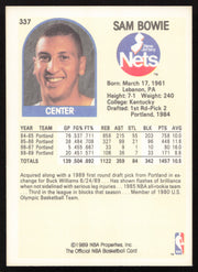 Sam Bowie Autographed 1989-90 Hoops Card #337 New Jersey Nets (Smudged) SKU #259019