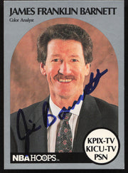 Jim Barnett Autographed 1990-91 Hoops Card Golden State Warriors SKU #259027