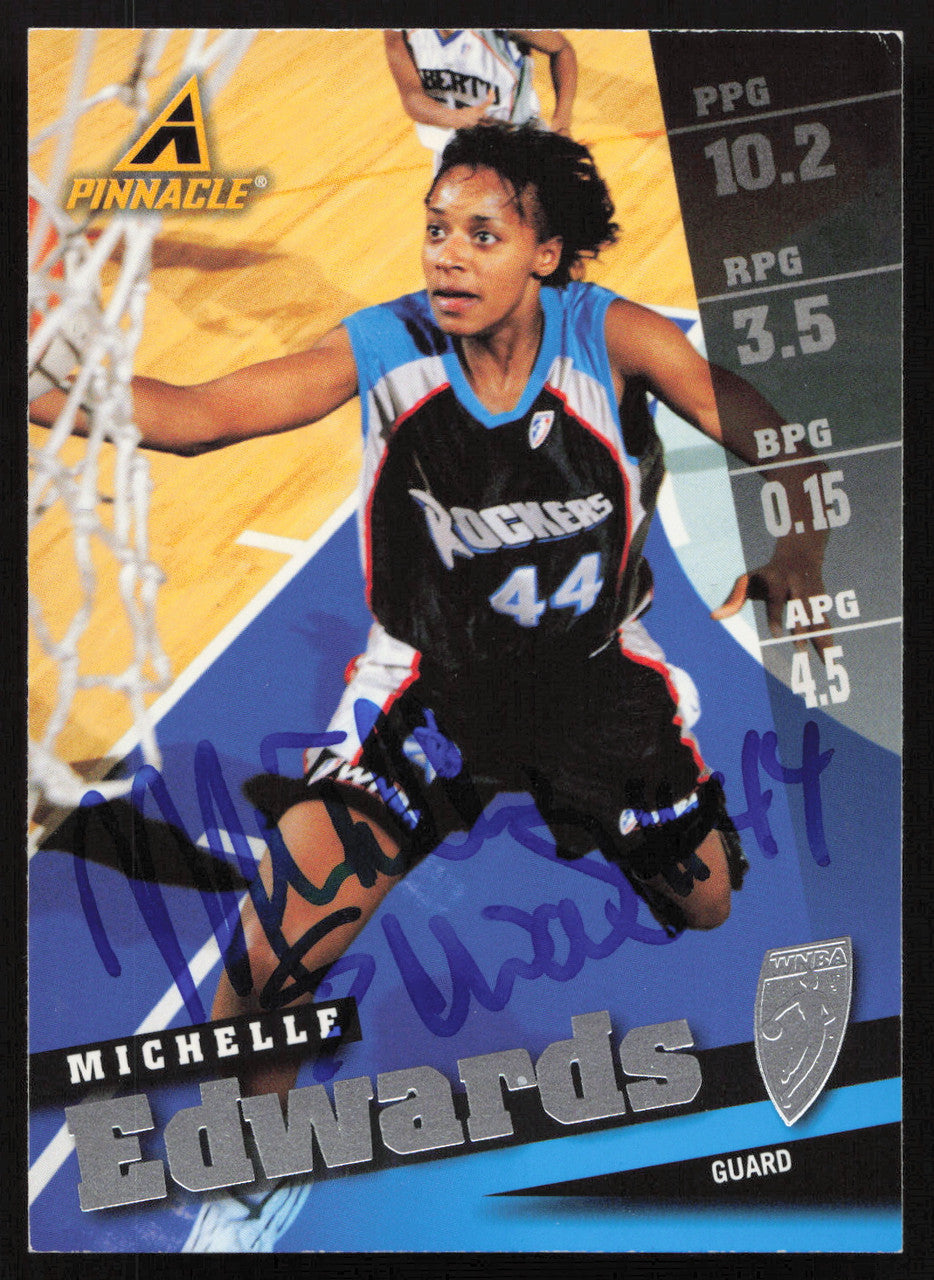 Michelle Edwards Autographed 1998 Pinnacle Card #37 SKU #259035