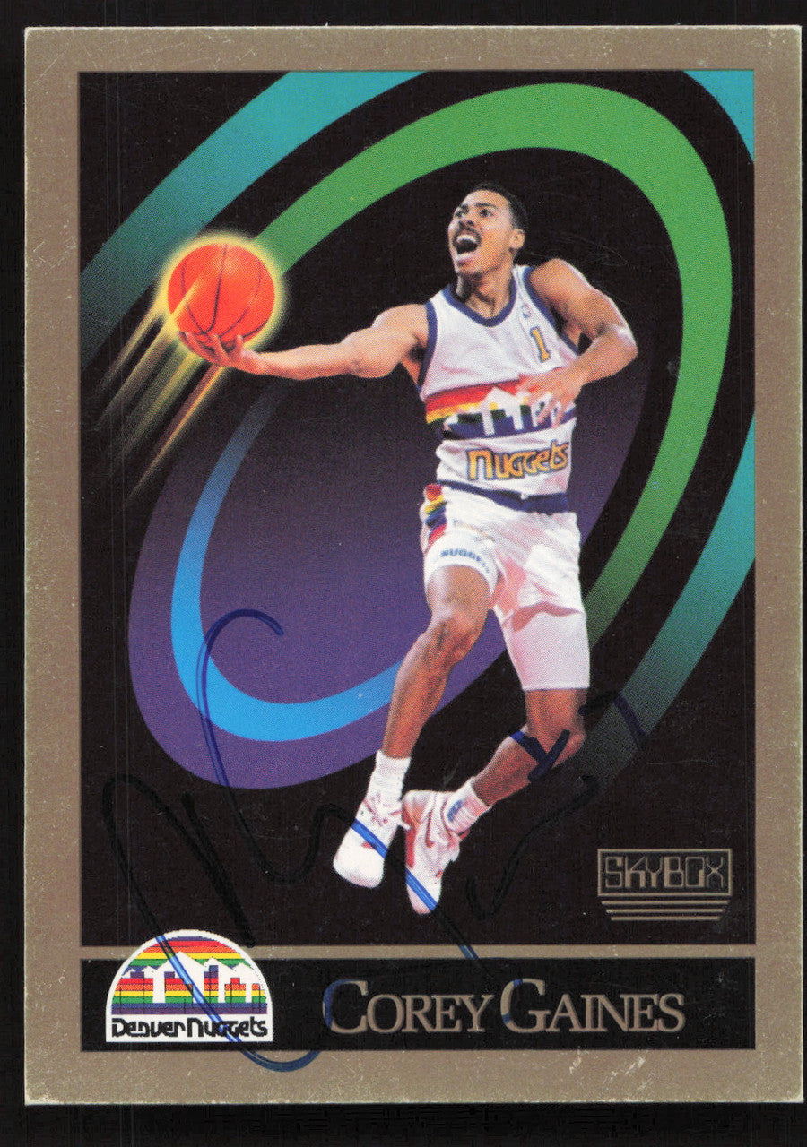 Corey Gaines Autographed 1990-91 Skybox Card #379 Denver Nuggets SKU #259043