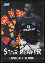 Dwight Yorke Autographed 2001 Topps Premier Gold Card #T14 Manchester United SKU #259049