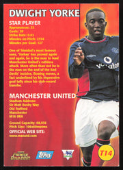 Dwight Yorke Autographed 2001 Topps Premier Gold Card #T14 Manchester United SKU #259049