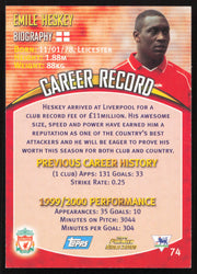 Emile Heskey Autographed 2001 Topps Premier Gold Card #74 Liverpool SKU #259052