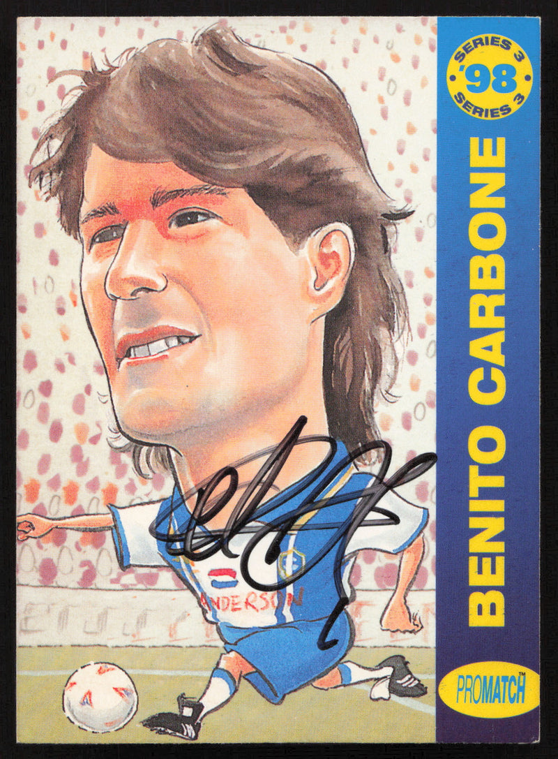 Benito Carbone Autographed 1998 ProMatch Card #3 Sheffield SKU #259056