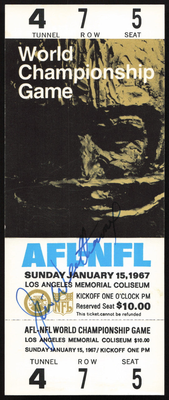 Jim Weatherwax Autographed Super Bowl I Replica Ticket (1967) Green Bay Packers SKU #259063