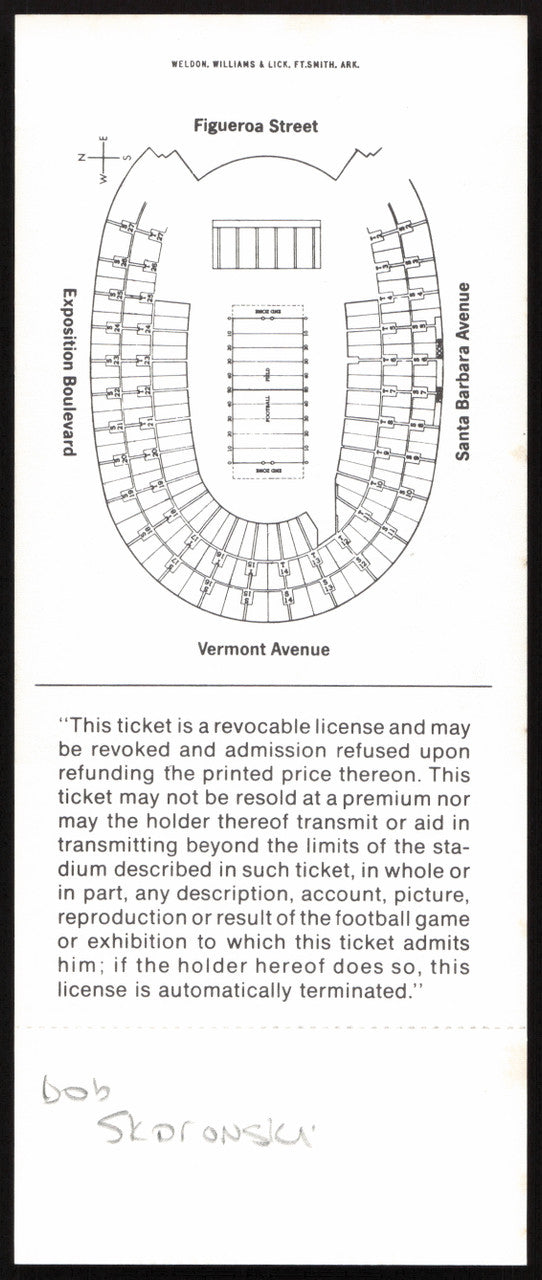 Bob Skoronski Autographed Super Bowl I Replica Ticket (1967) Green Bay Packers SKU #259067