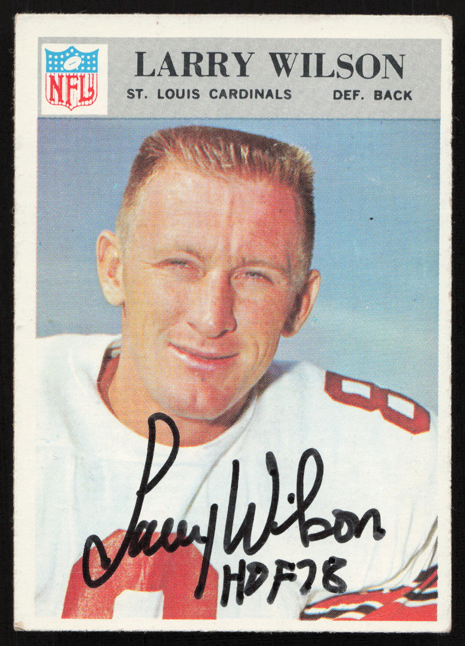 Larry Wilson Autographed 1966 Philadelphia Card #168 St. Louis Cardinals "HOF 78" SKU #259078