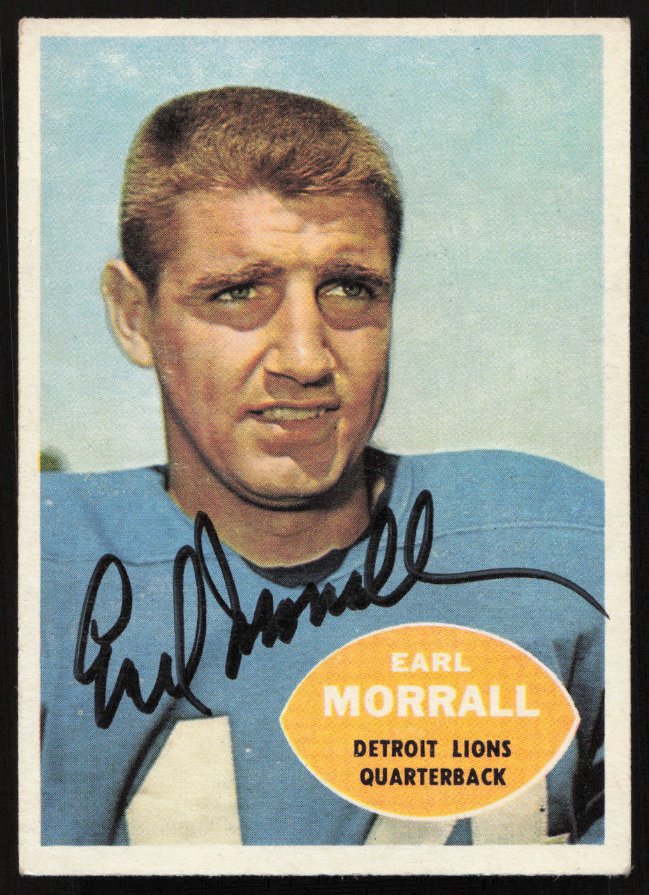 Earl Morrall Autographed 1960 Topps Card #41 Detroit Lions SKU #259079
