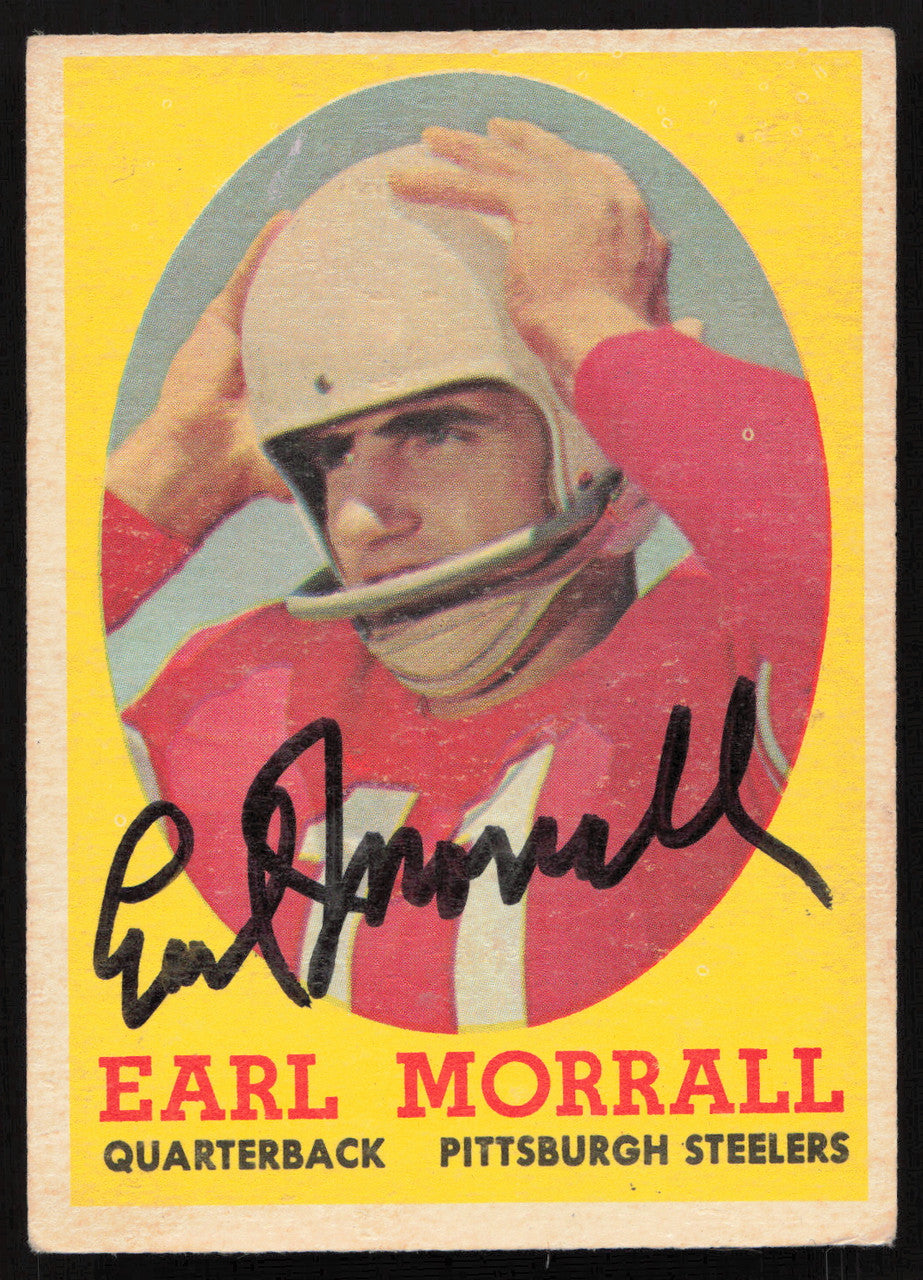 Earl Morrall Autographed 1958 Topps Card #57 Pittsburgh Steelers SKU #259080