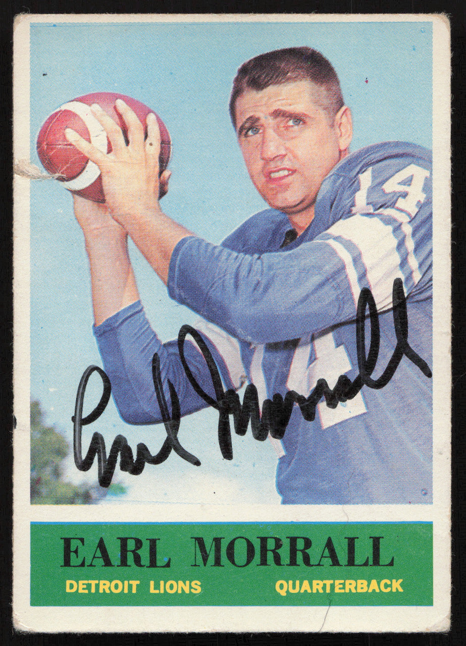 Earl Morrall Autographed 1964 Philadelphia Card #65 Detroit Lions SKU #259083