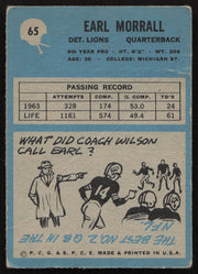 Earl Morrall Autographed 1964 Philadelphia Card #65 Detroit Lions SKU #259083