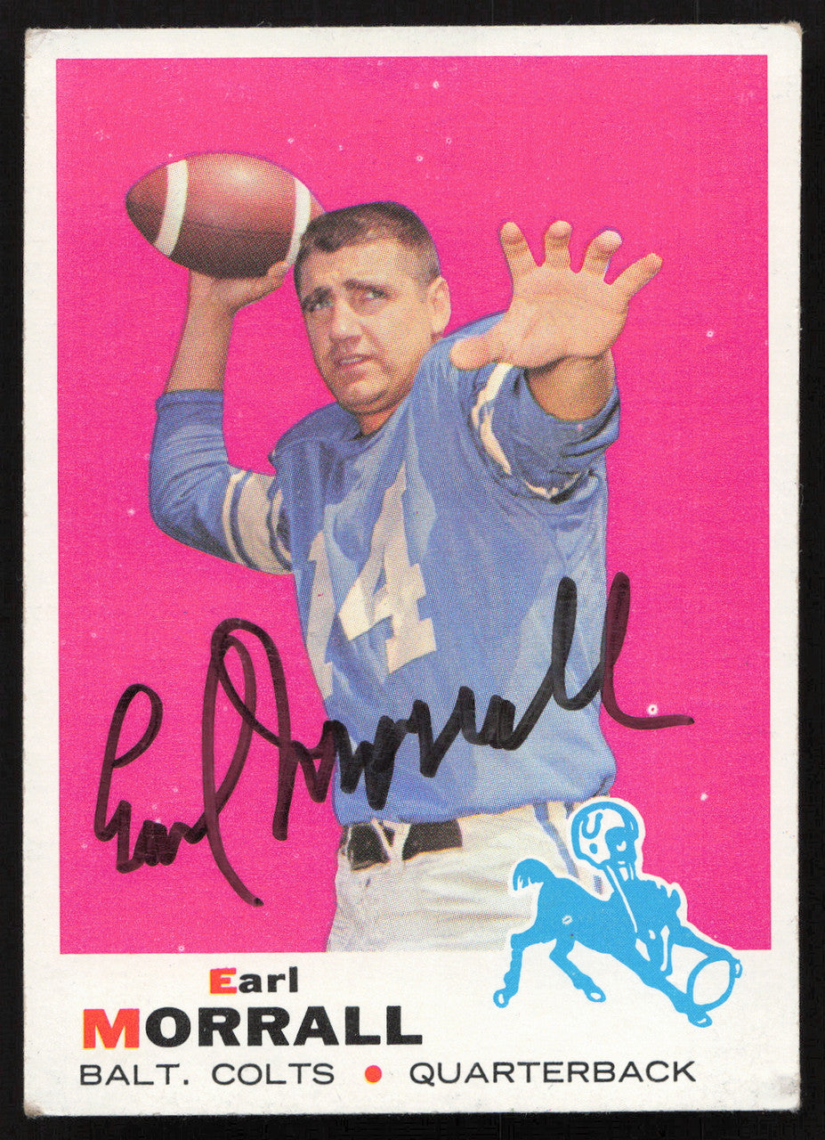 Earl Morrall Autographed 1969 Topps Card #250 Baltimore Colts SKU #259093