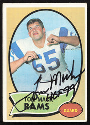 Tom Mack Autographed 1970 Topps Rookie Card #151 Los Angeles Rams SKU #259101