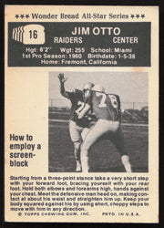 Jim Otto Autographed 1974 Wonder Bread Card #16 Oakland Raiders SKU #259102