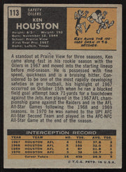 Ken Houston Autographed 1971 Topps Rookie Card #113 Houston Oilers SKU #259110