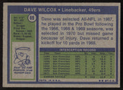 Dave Wilcox Autographed 1972 Topps Card #69 San Francisco 49ers SKU #259112