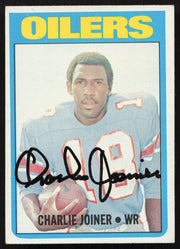 Charlie Joiner Autographed 1972 Topps Rookie Card #244 Houston Oilers SKU #259117