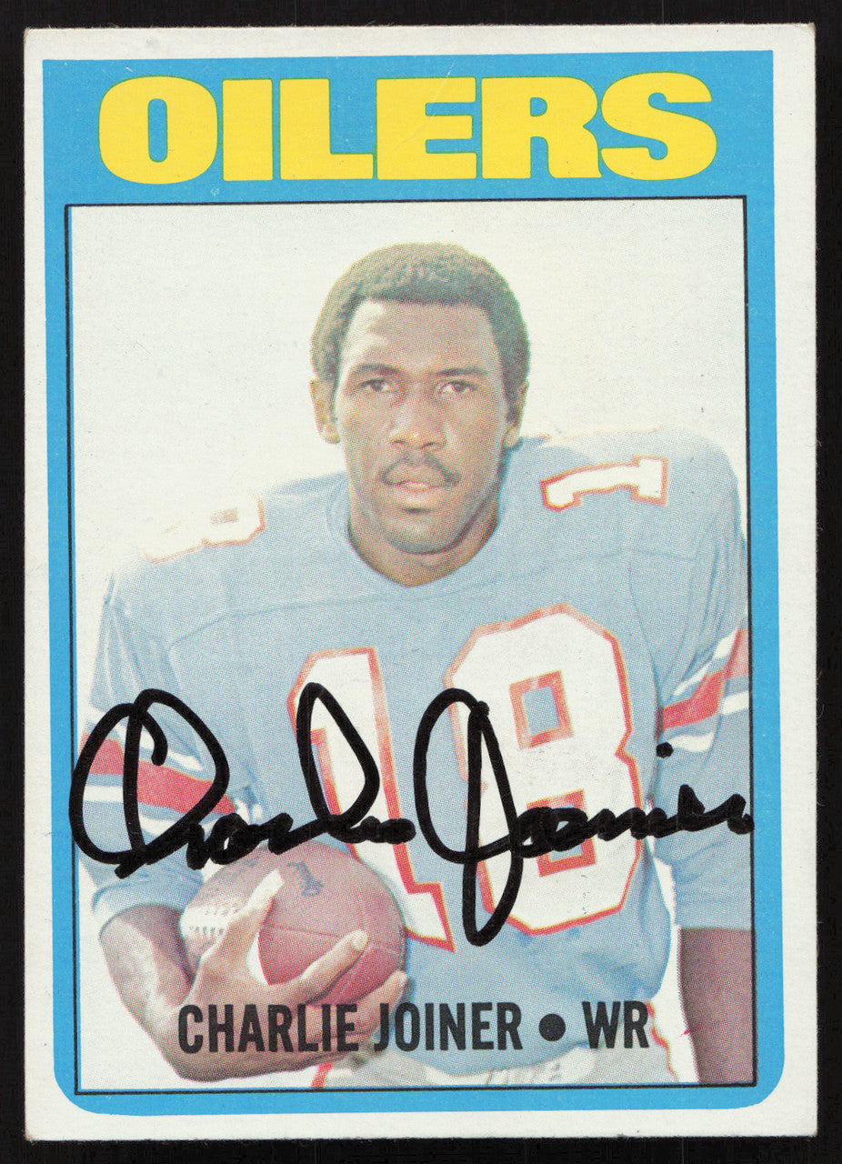 Charlie Joiner Autographed 1972 Topps Rookie Card #244 Houston Oilers SKU #259117