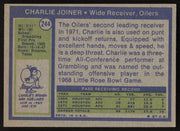 Charlie Joiner Autographed 1972 Topps Rookie Card #244 Houston Oilers SKU #259117