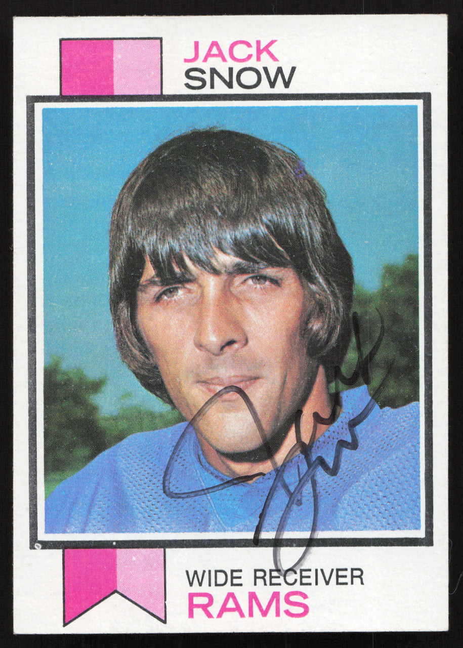 Jack Snow Autographed 1973 Topps Card #416 Los Angeles Rams SKU #259126
