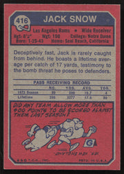 Jack Snow Autographed 1973 Topps Card #416 Los Angeles Rams SKU #259126