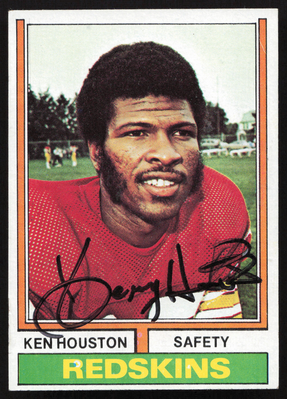Ken Houston Autographed 1974 Topps Card #235 Washington Redskins SKU #259137