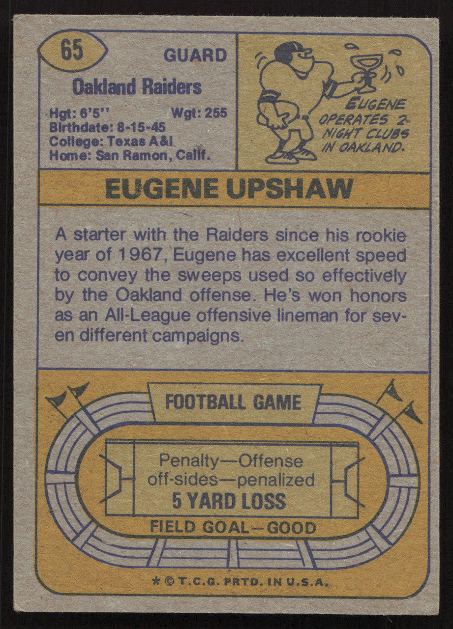 Gene Upshaw Autographed 1974 Topps Card #65 Oakland Raiders SKU #259139