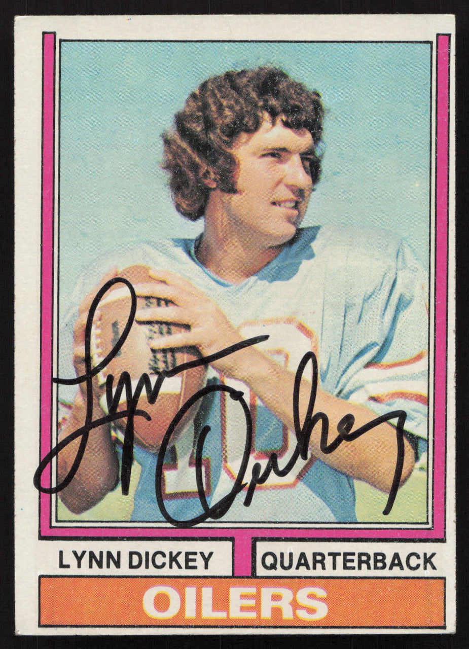 Lynn Dickey Autographed 1974 Topps Card #252 Houston Oilers SKU #259141