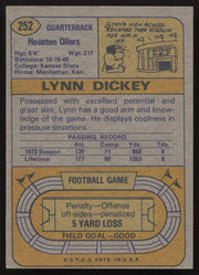 Lynn Dickey Autographed 1974 Topps Card #252 Houston Oilers SKU #259141