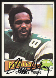 Charley Young Autographed 1975 Topps Card #390 Philadelphia Eagles SKU #259152