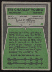 Charley Young Autographed 1975 Topps Card #390 Philadelphia Eagles SKU #259152