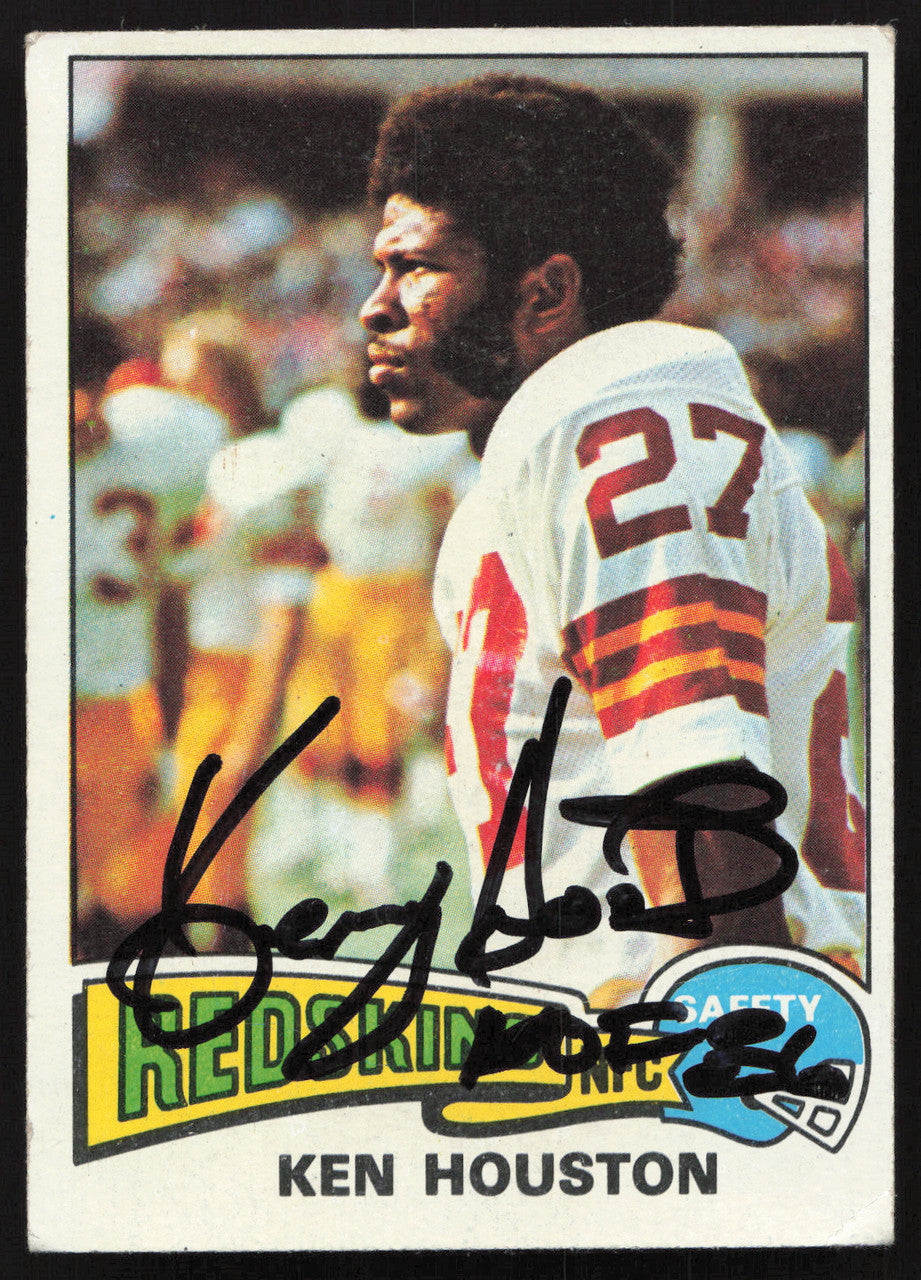 Ken Houston Autographed 1975 Topps Card #519 Washington Redskins SKU #259154