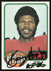 Ken Houston Autographed 1976 Topps Card #170 Washington Redskins SKU #259157