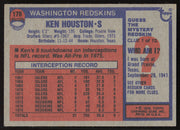 Ken Houston Autographed 1976 Topps Card #170 Washington Redskins SKU #259157