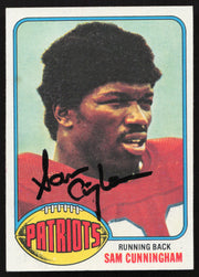 Sam Cunningham Autographed 1976 Topps Card #434 New England Patriots SKU #259158
