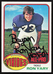 Ron Yary Autographed 1976 Topps Card #30 Minnesota Vikings SKU #259167