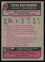 Steve Bartkowski Autographed 1977 Topps Card #363 Atlanta Falcons SKU #259177