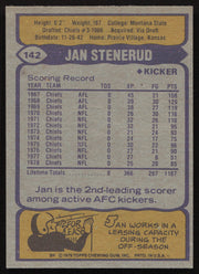 Jan Stenerud Autographed 1979 Topps Card #142 Kansas City Chiefs SKU #259191
